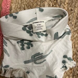 Spearmint Love White Cactus Print Baby Shorts